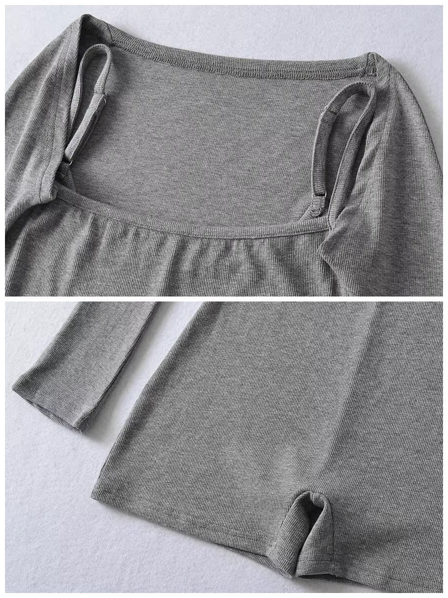 2WAYリブフィットワークアウトロンパース