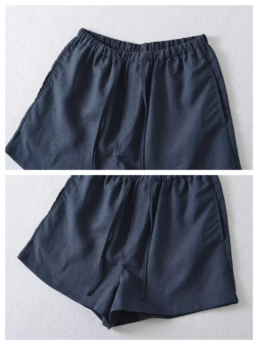 リネンブレンドイージーショートパンツ