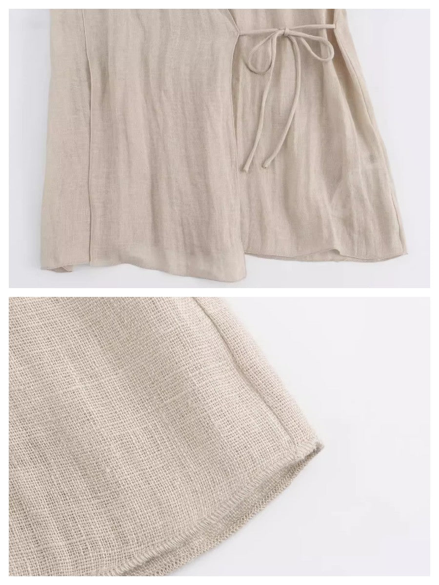 リネンライクカシュクールブラウス