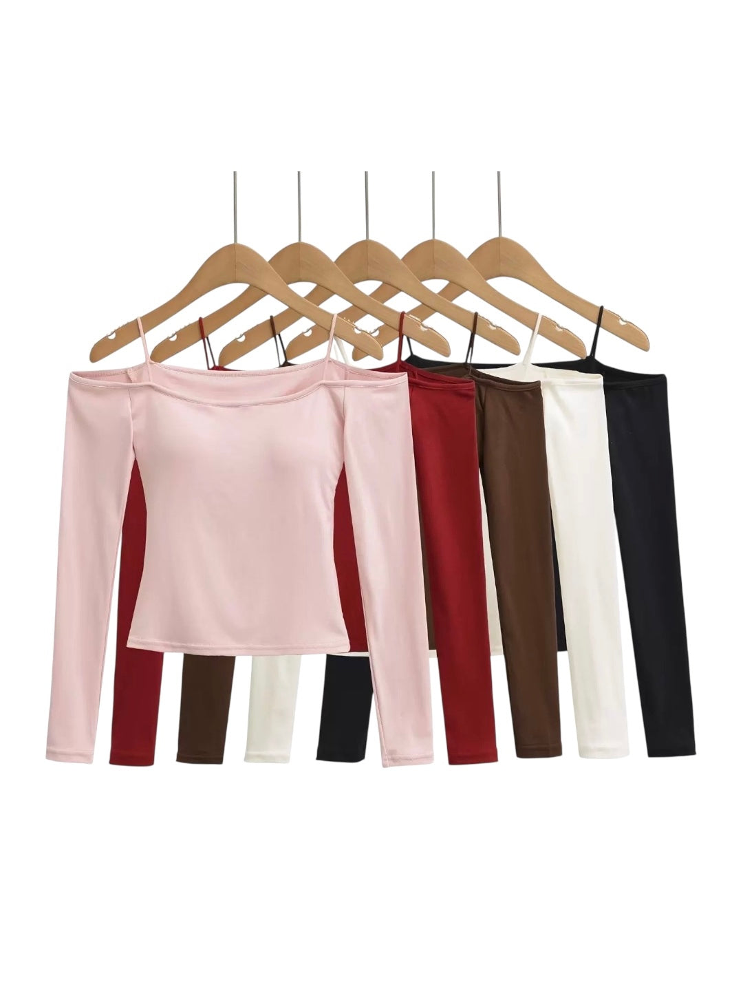 カップ付きオフショルダートップス