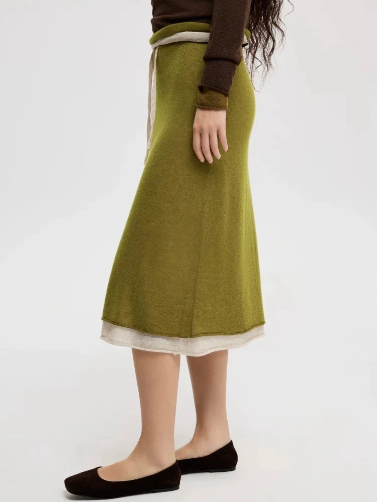 レイヤードフレアミディスカート