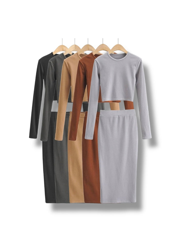 クロップドトップ＆ナロースカート セット