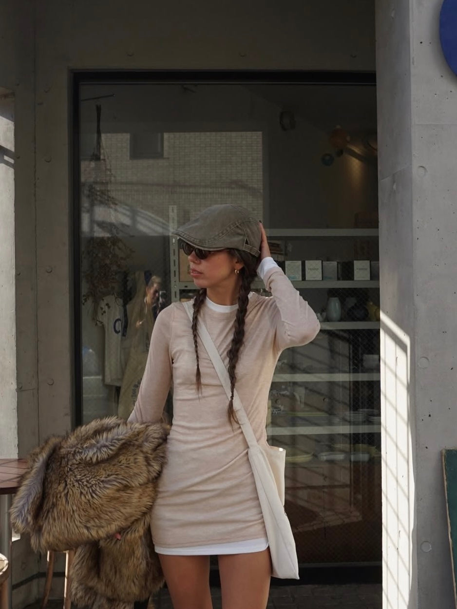 レイヤードタイトミニワンピース