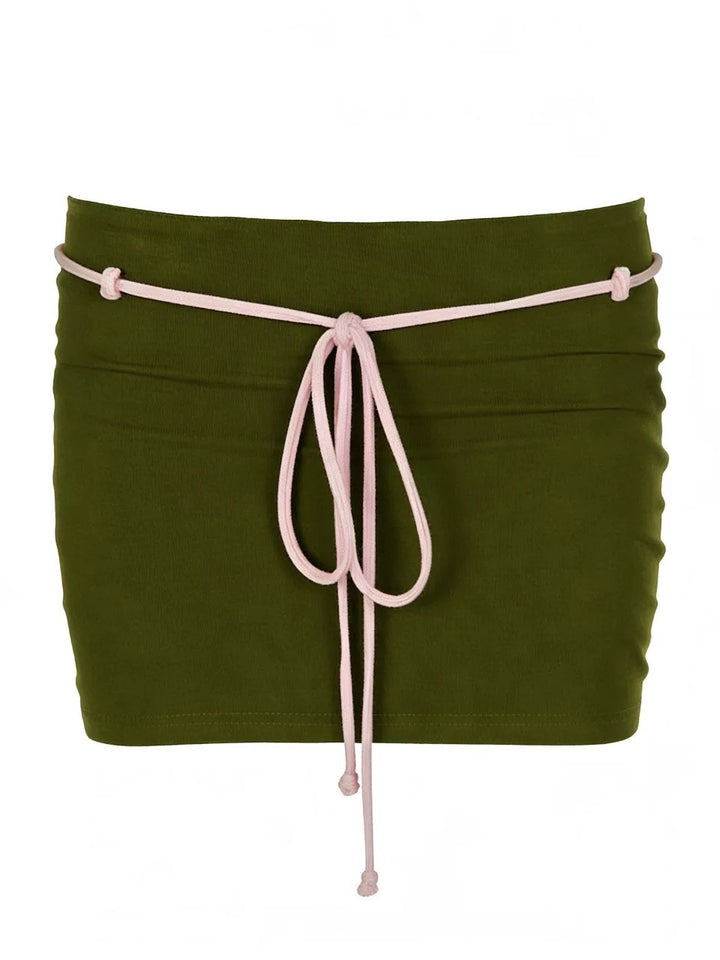 ピンクグリーンコントラストスコートショーツ