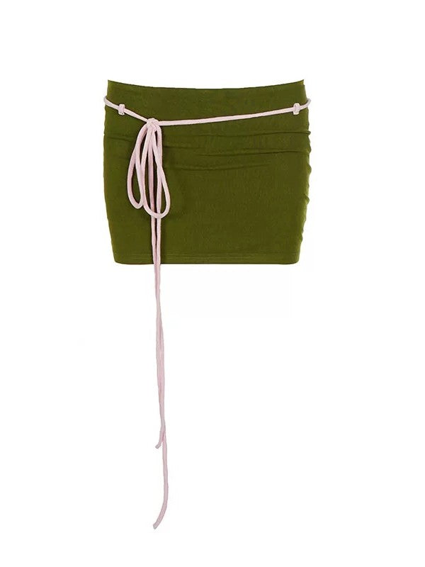 ピンクグリーンコントラストスコートショーツ