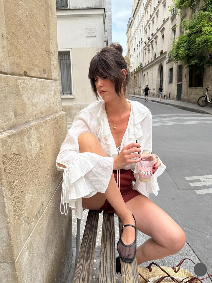 ティアードフリルスリーブブラウス