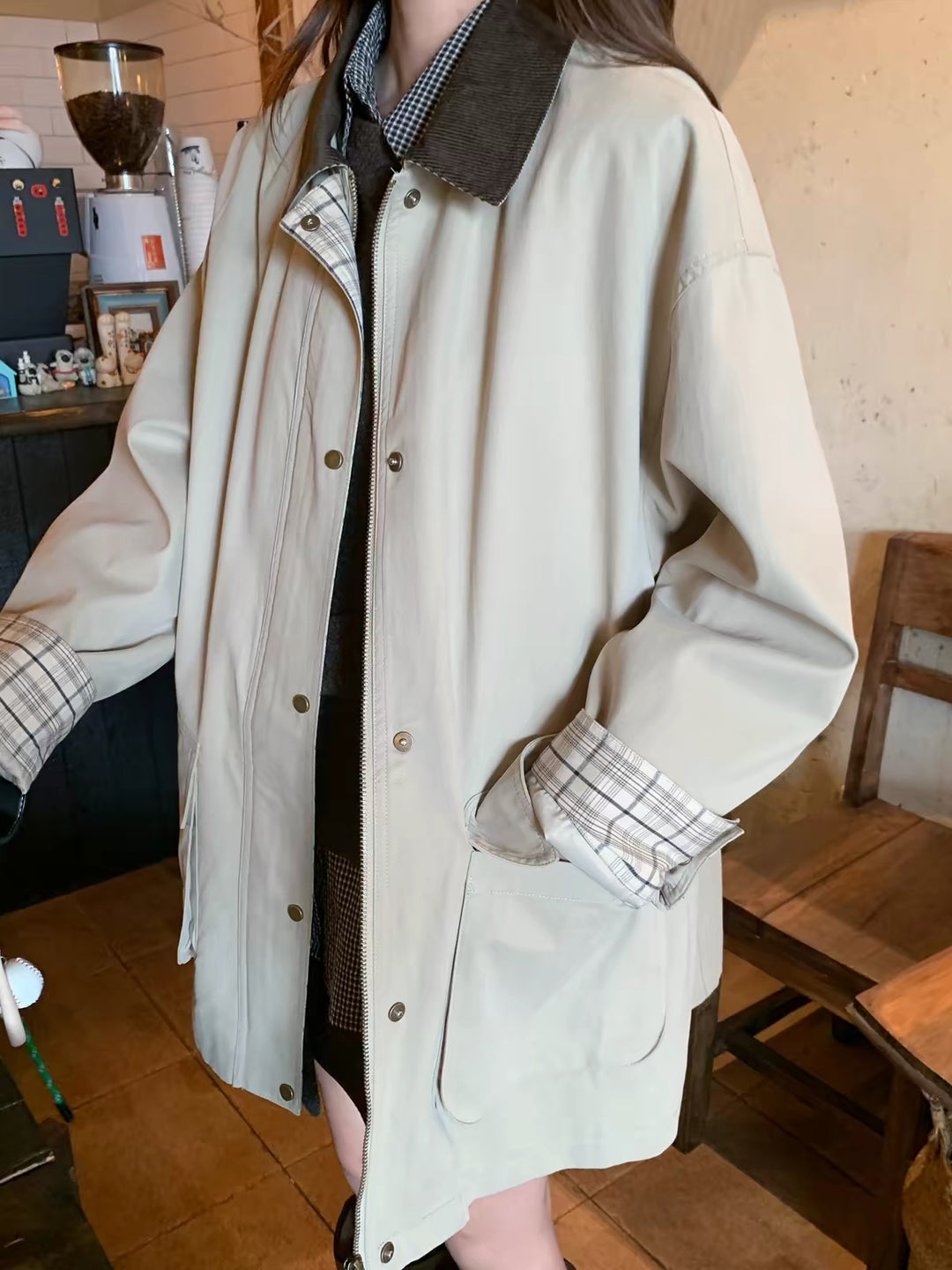 スリーブチェッククラシックハンティングジャケット
