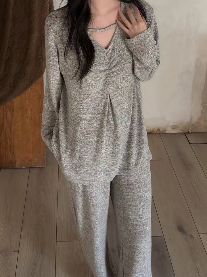 【wabi sabi】 メランジタックトップス＆パンツセット
