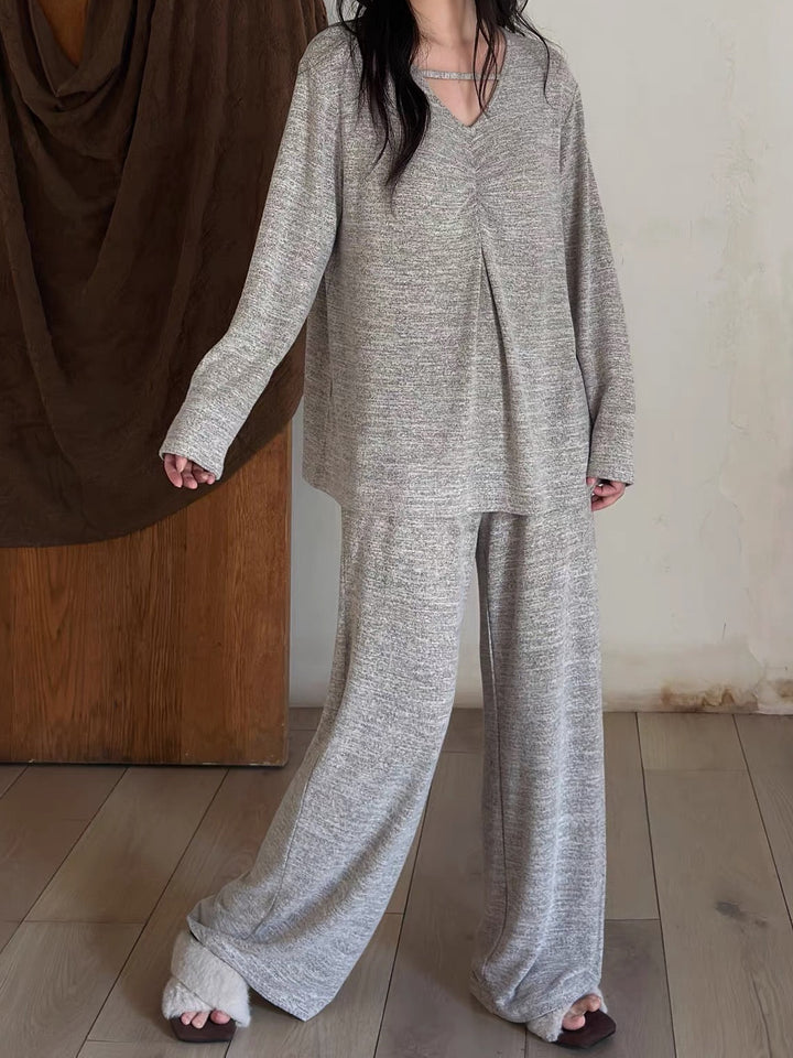 【wabi sabi】 メランジタックトップス＆パンツセット