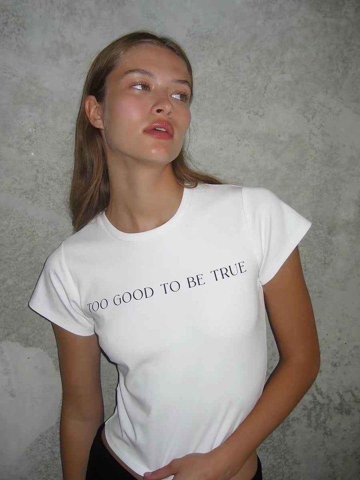 TOO GOOD TO BE TRUE ロゴプリントTシャツ