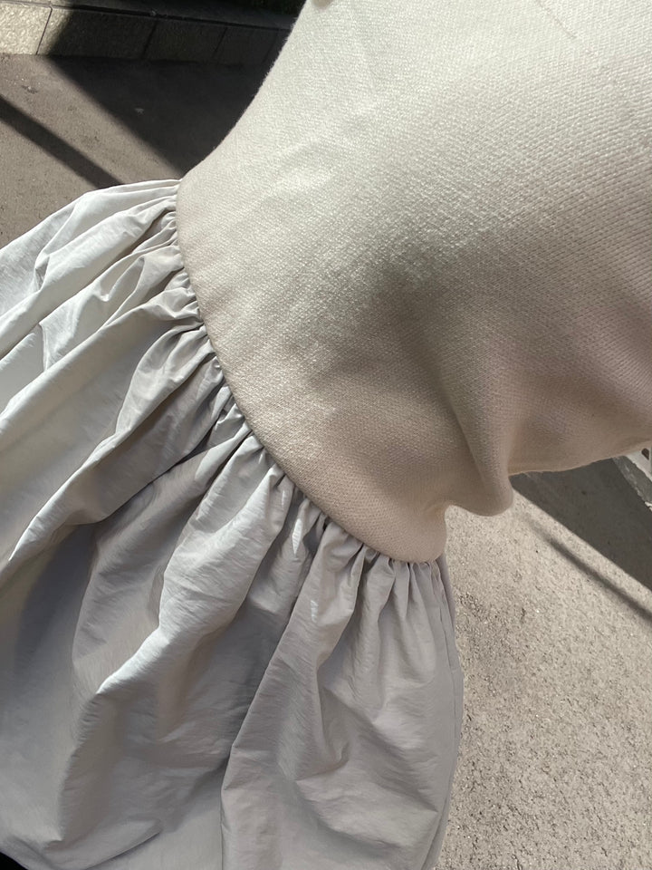 【OUTLET】(即納) ニットコンビバルーンベアトップ