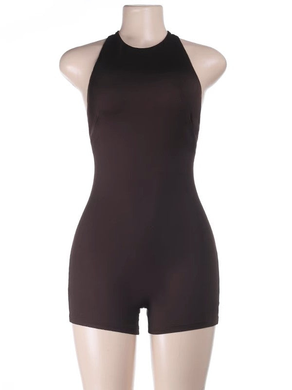 ホルターネックショートオールインワン