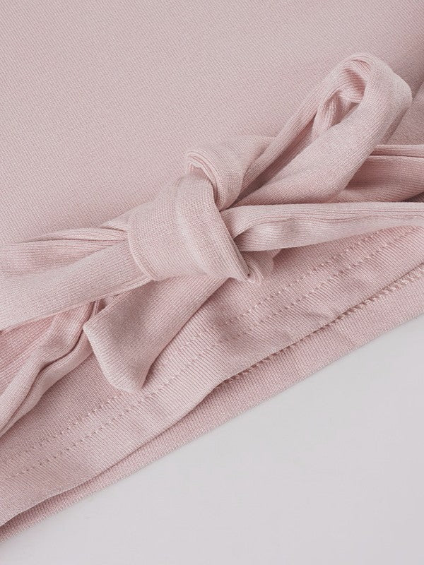 ラップデザイン裏起毛トップス