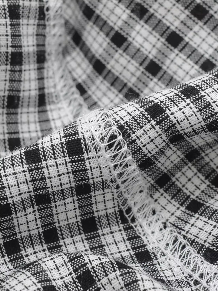 チェック柄コットンショートパンツ