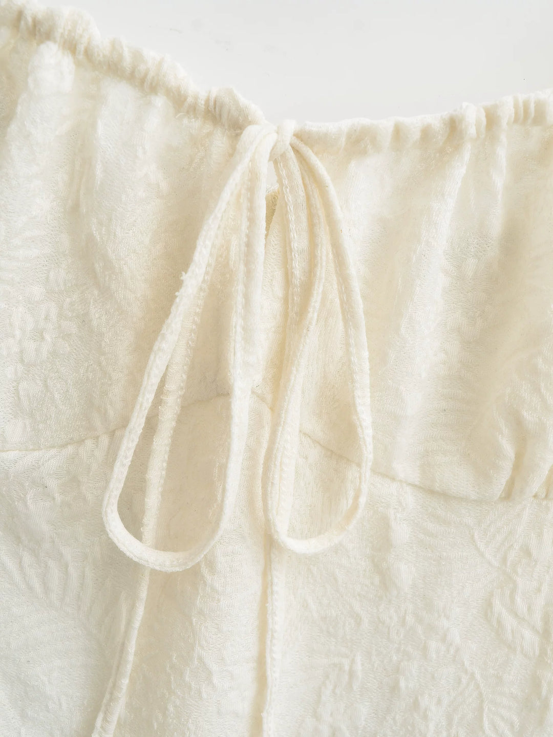 フラワーリーフテクスチャーキャミソールミニワンピース