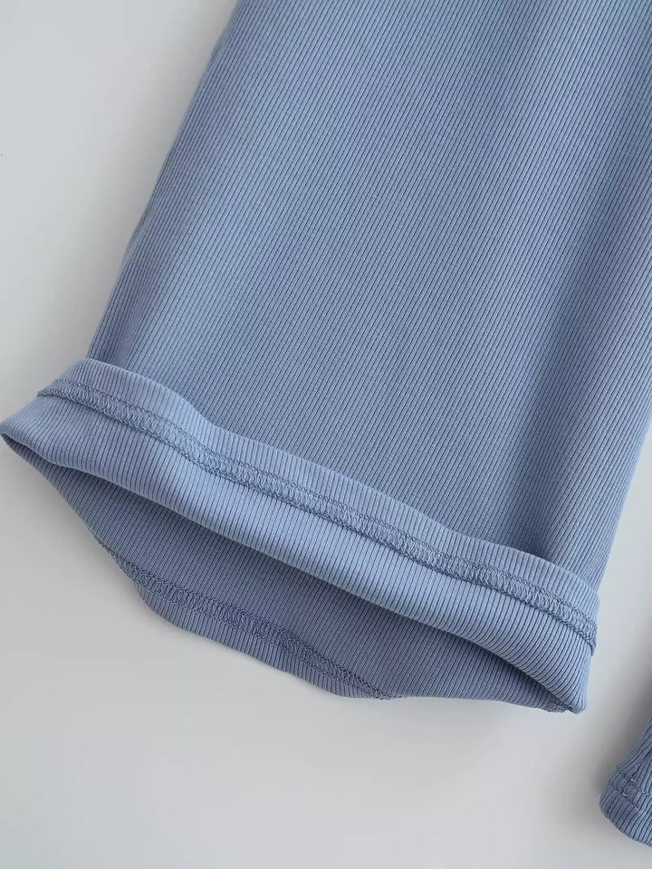 ワイドフォールドオーバーリブフレアパンツ