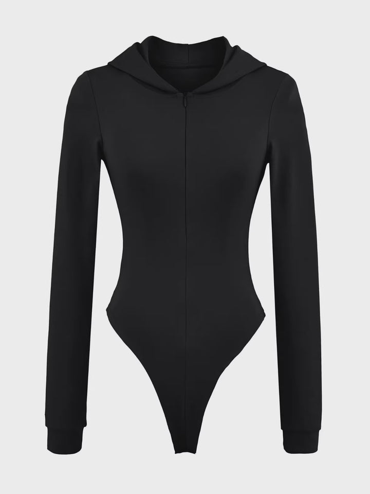 スリムフィットフーディーボディースーツ