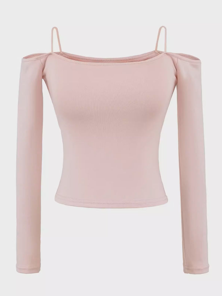 カップ付きオフショルダートップス