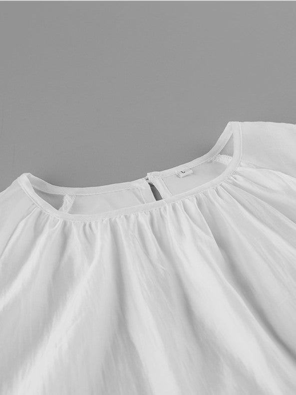 シアーフリルボリュームチュニックワンピース