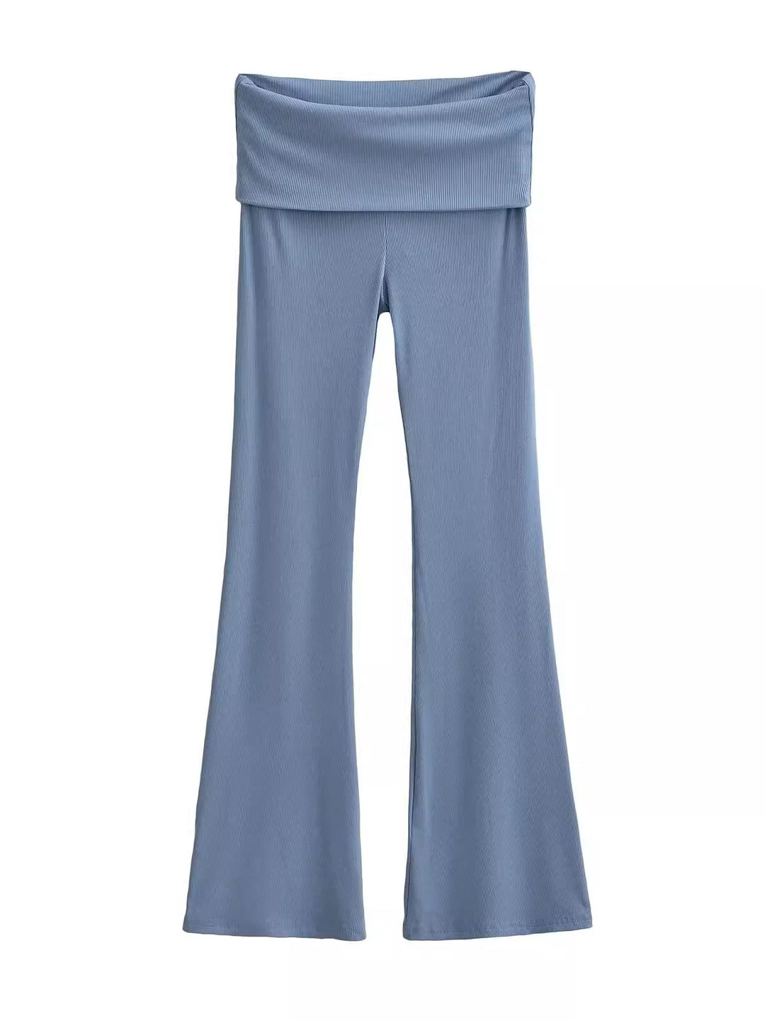 ワイドフォールドオーバーリブフレアパンツ