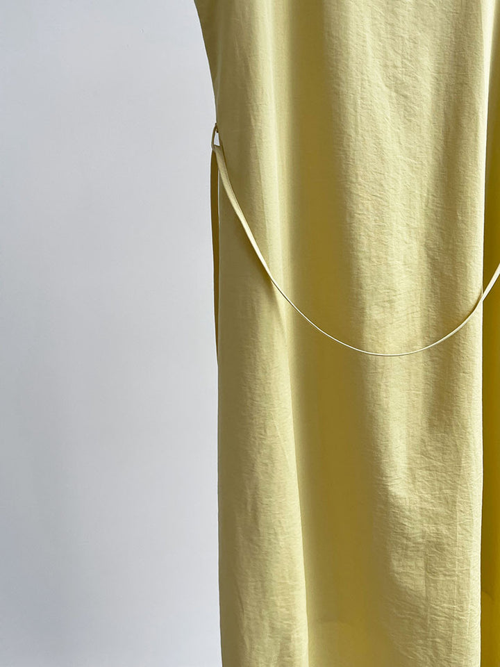 2WayVネックプリーツスリーブレスワンピース