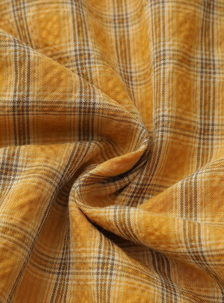 チェック柄エプロン付きレトロワンピース