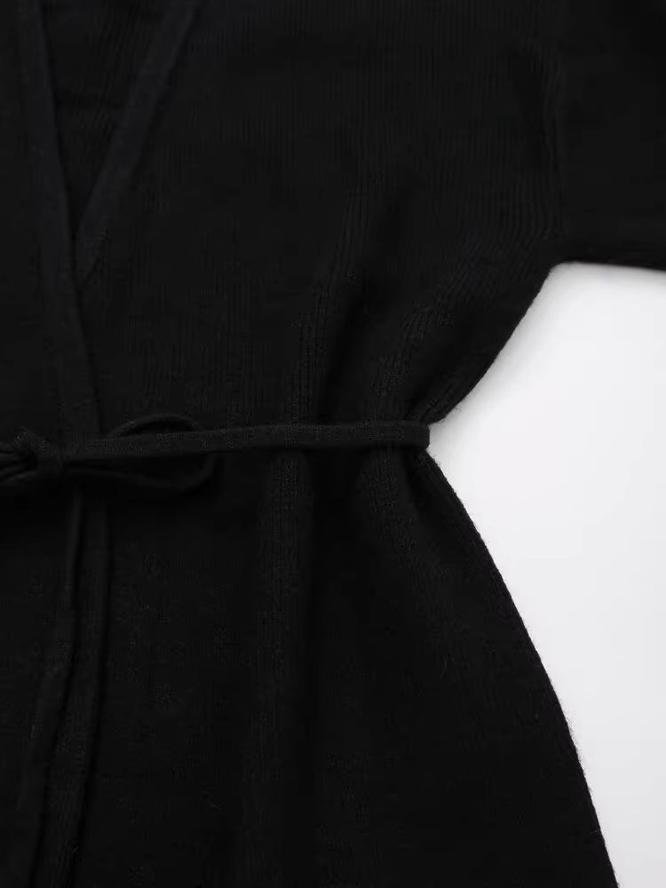 ニットラップカーディガンパンツセット