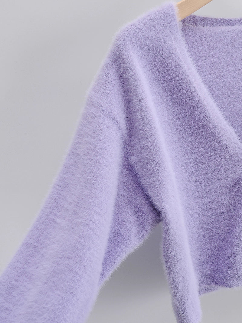 シャギーニットカーディガンアンサンブル