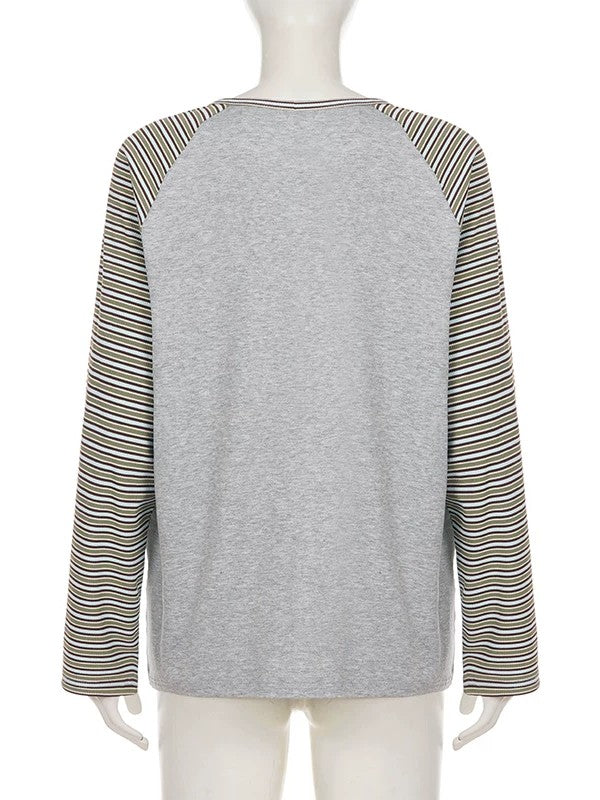 マルチボーダーラグランスリーブTシャツ