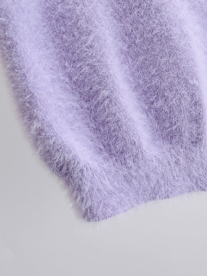 シャギーニットカーディガンアンサンブル