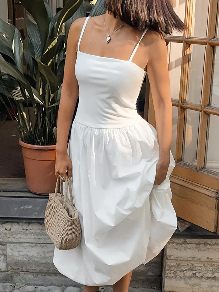 切り替えギャザーキャミソールワンピース