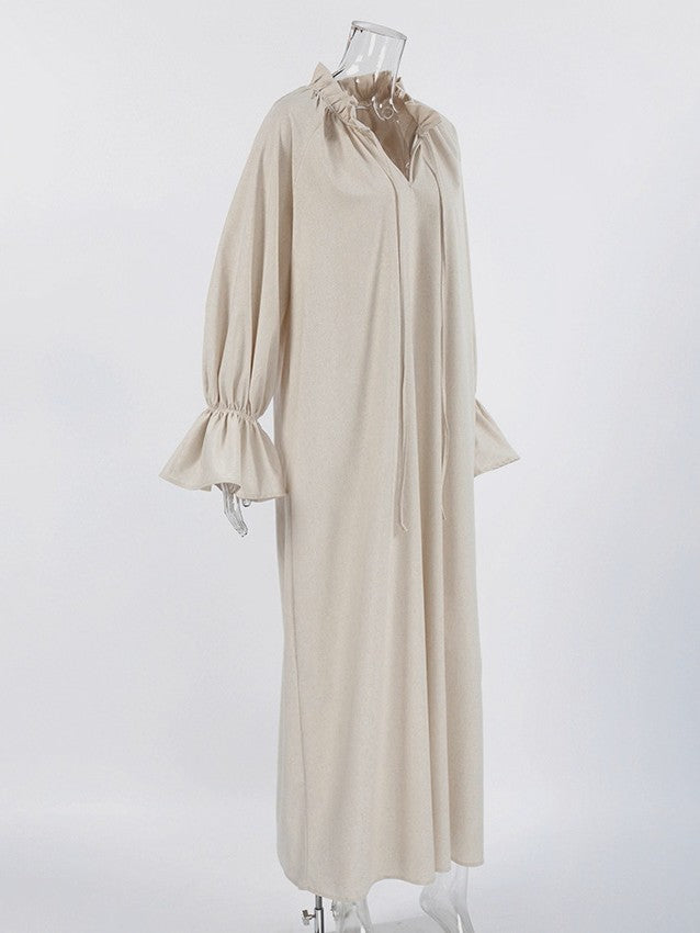 ボリュームスリーブマキシワンピース