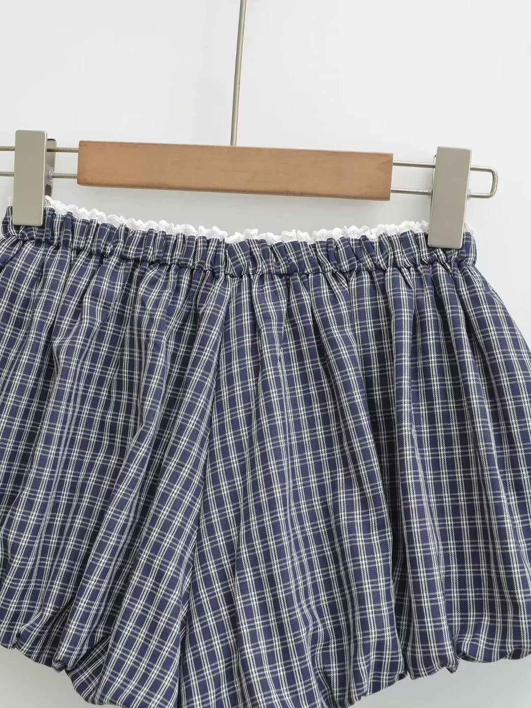 チェック柄フリルバルーンボクサーショートパンツ