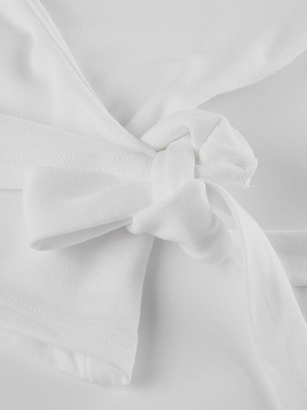 ラップデザイン裏起毛トップス