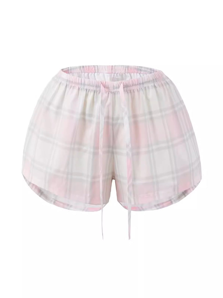 パステルチェックルームショートパンツ