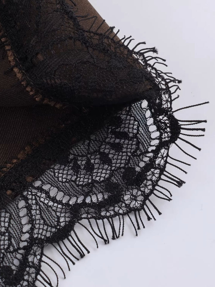 サテンレーストリムショートパンツ