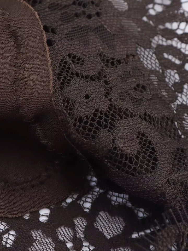 レーストリムスリットサテンミディスカート