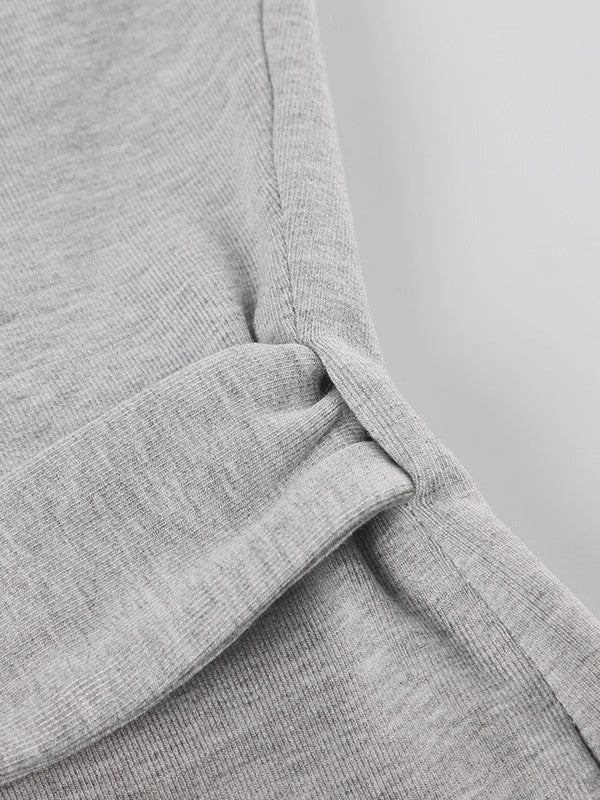 ラップデザイン裏起毛トップス