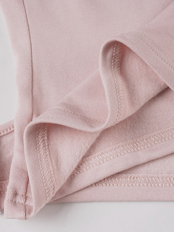 ラップデザイン裏起毛トップス