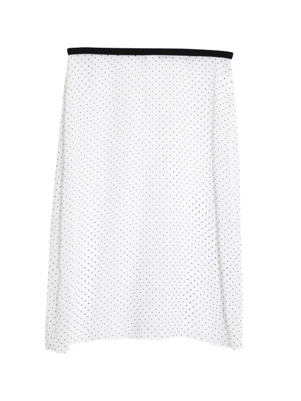 ドット柄シフォンレイヤースカート