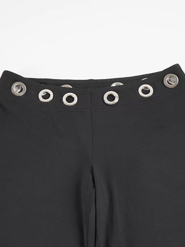 アイレットウエストストレートバミューダパンツ