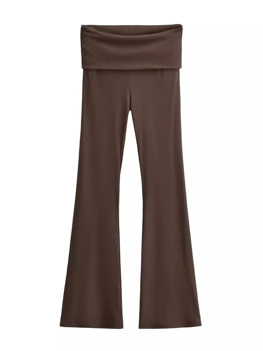 ワイドフォールドオーバーリブフレアパンツ