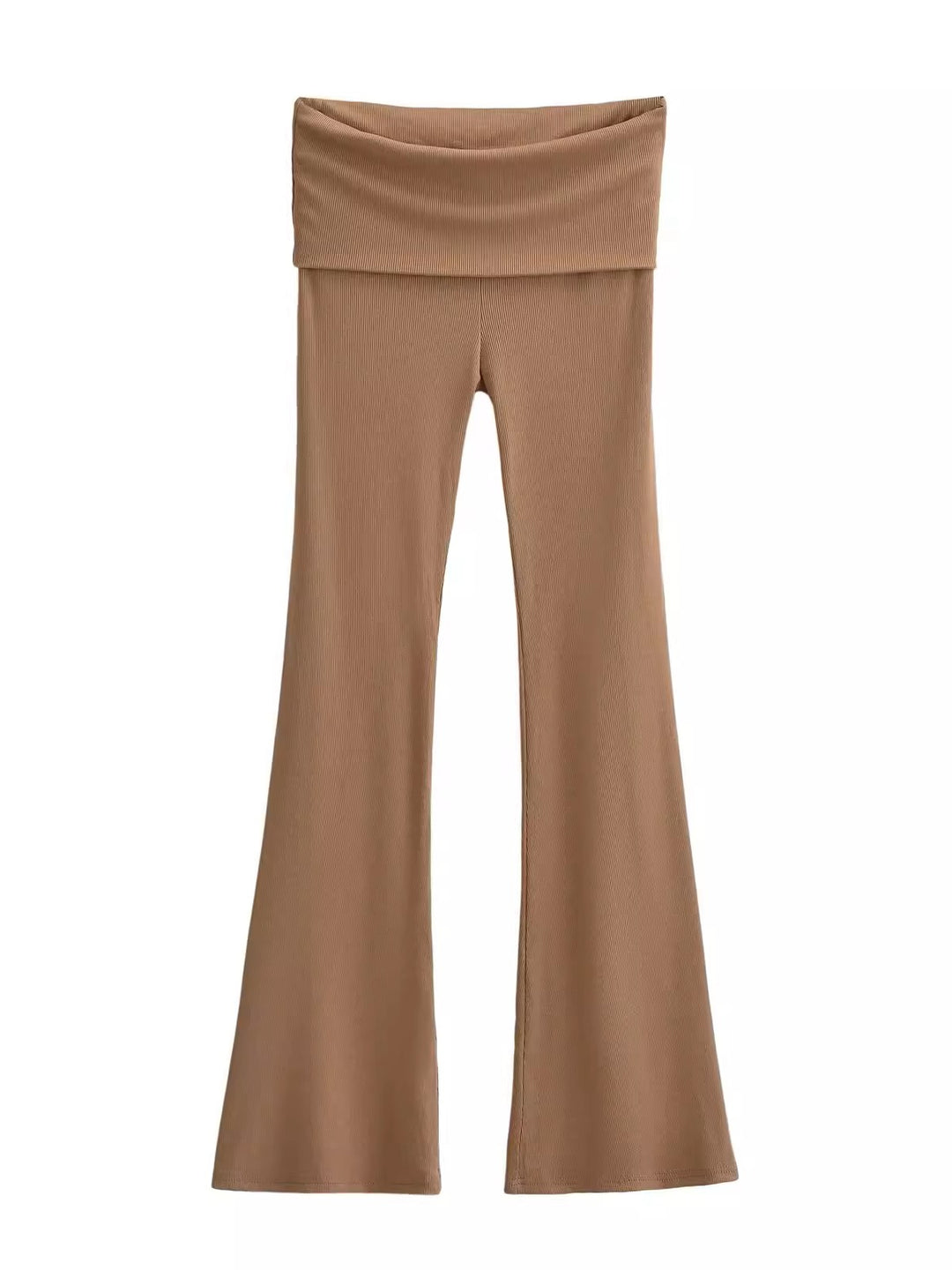 ワイドフォールドオーバーリブフレアパンツ