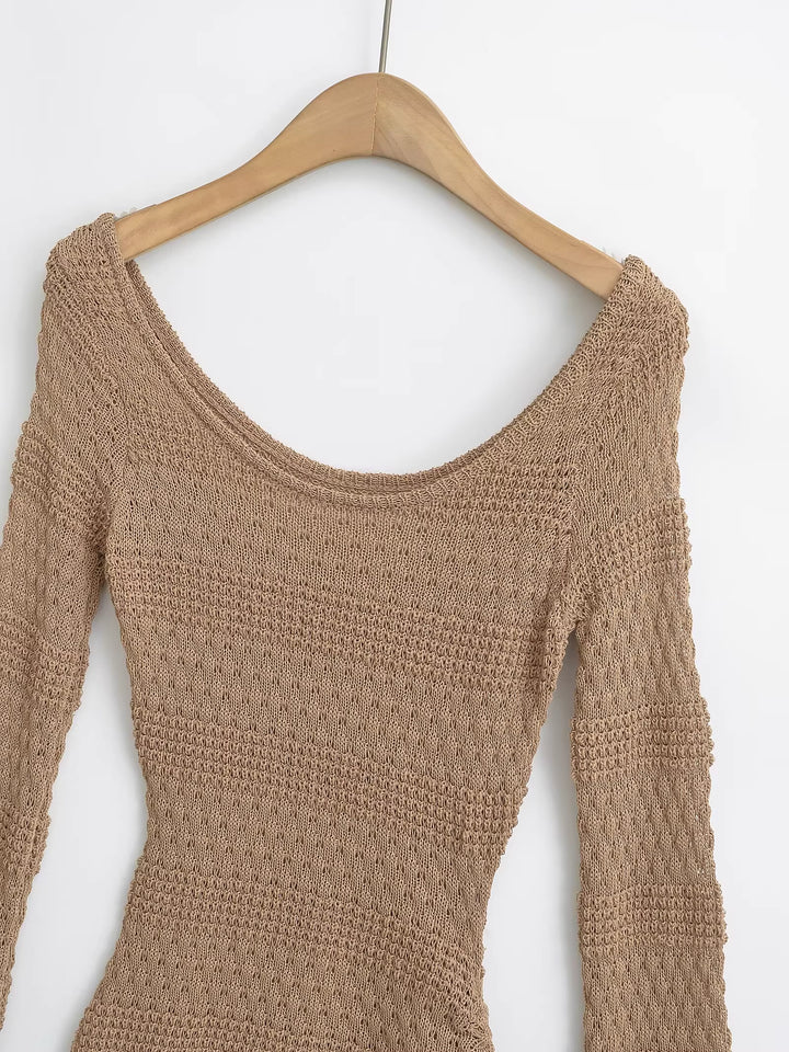 アシンメトリーシアーニットトップス