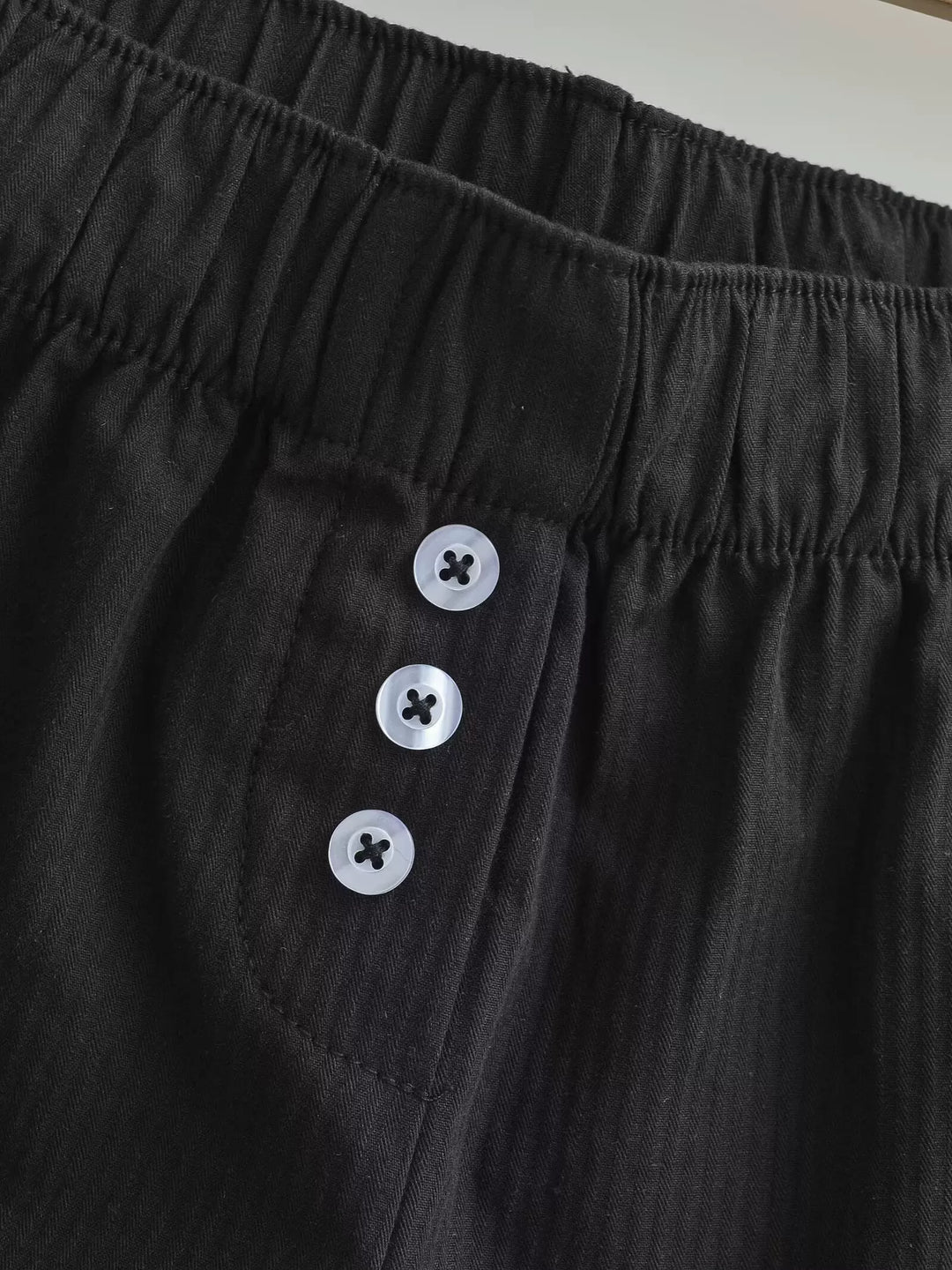 レーストリムコットンボクサーショートパンツ