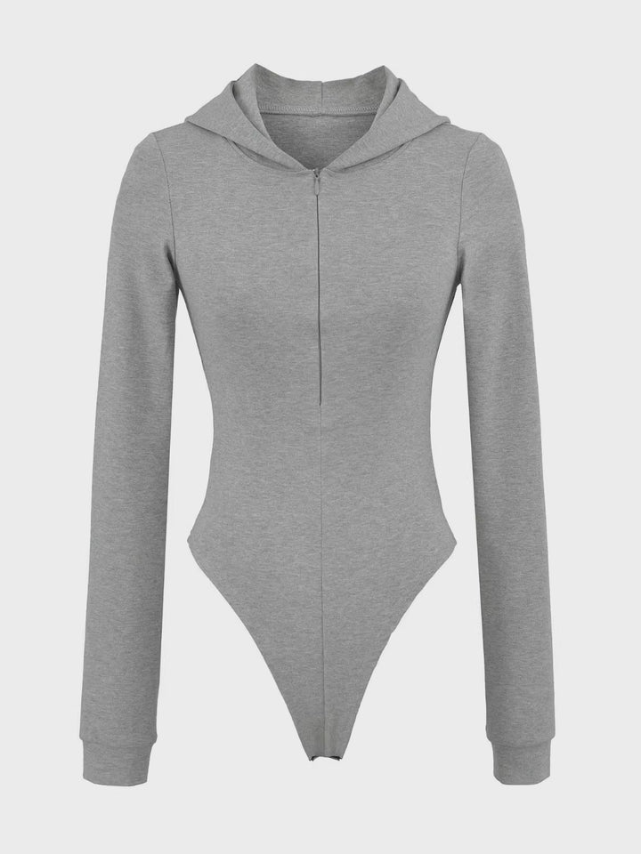スリムフィットフーディーボディースーツ