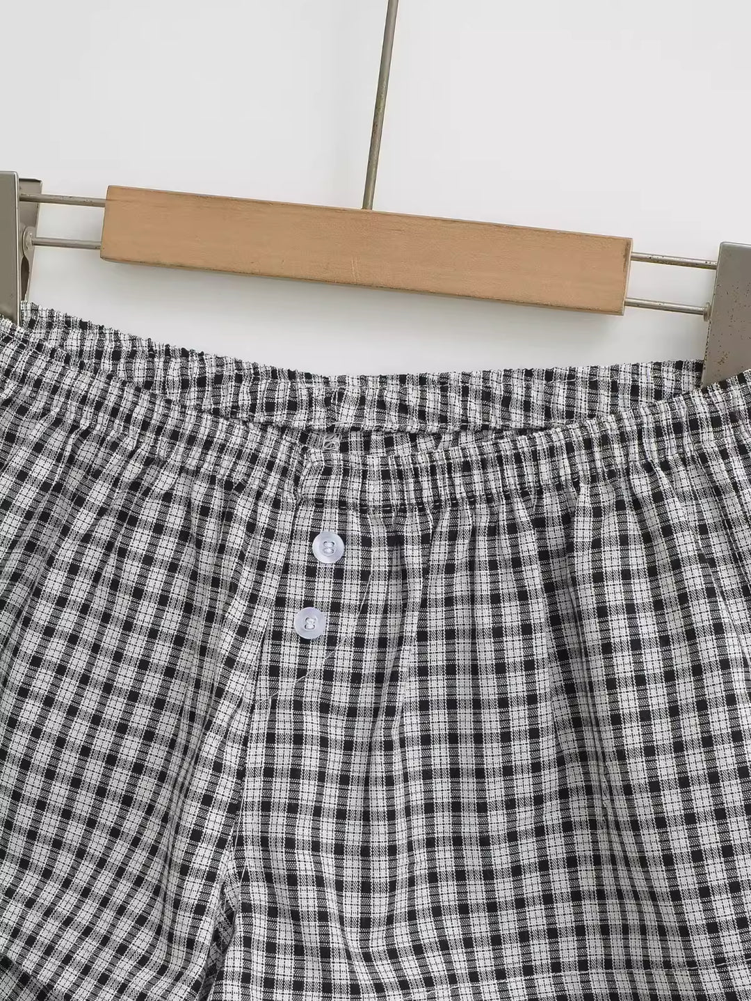 チェック柄コットンショートパンツ