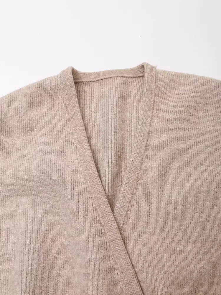 ニットラップカーディガンパンツセット