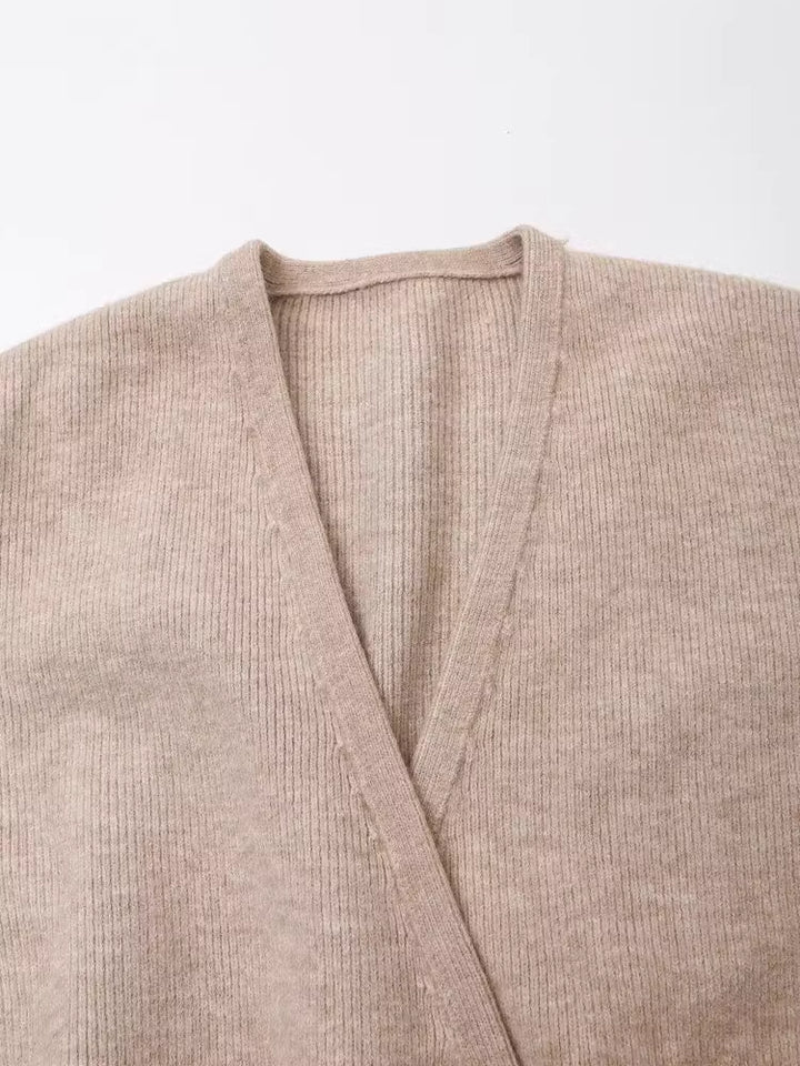 ニットラップカーディガンパンツセット