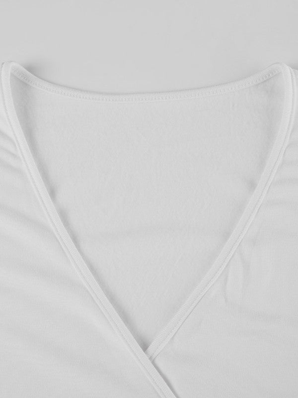 ラップデザイン裏起毛トップス